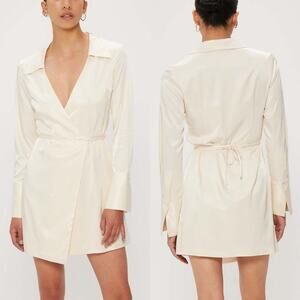 Third Form Under Current Wrap Shirt Cream Long Sleeve Mini Dress (Sz 6)